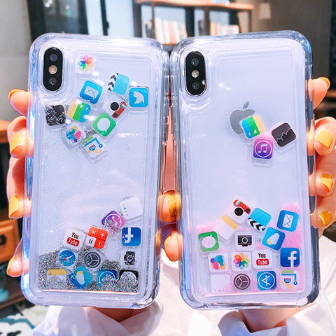 Fashion Quicksand Phone Case for iphone 6/6s/6plus/7/7plus/8/8P/X/XS/XR/XS Max PN2457