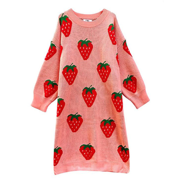 Pretty Strawberry Long Sweater PN0996