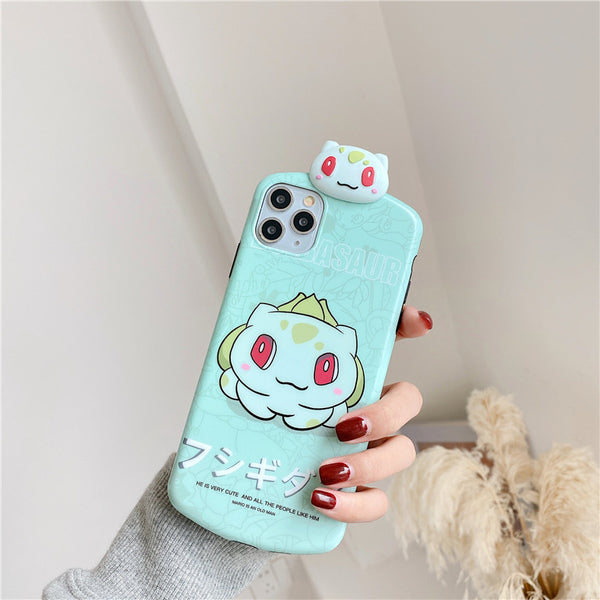 Cute Charmander and Bulbasaur Phone Case for iphone 7/7plus/8/8P/X/XS/XR/XS Max/11/11pro/11pro max PN2394