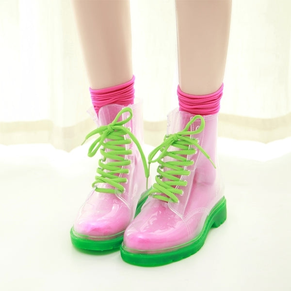 Colorful Strap Rubber Rain Boots PN1861