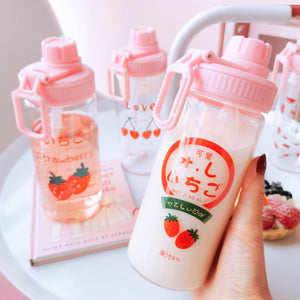 Cute Strawberry Water Glass Bottle PN1403