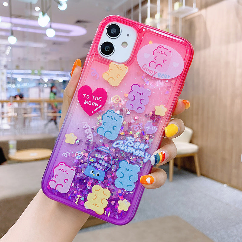 Lovely Bear Phone Case for iphone 7/7plus/8/8P/X/XS/XR/XS Max/11/11pro/11pro max PN3176