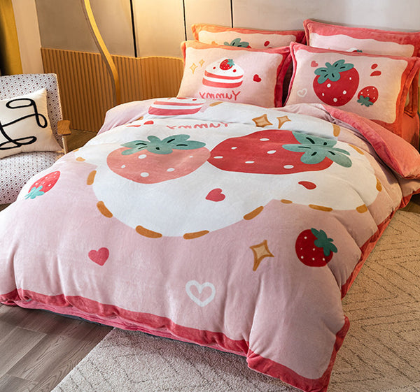 Kawaii Strawberry Bedding Set PN4464