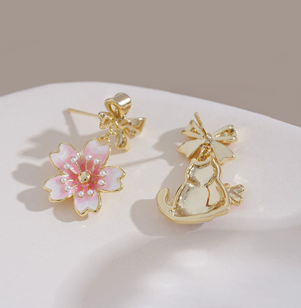 Sakura Cat Earrings PN5156