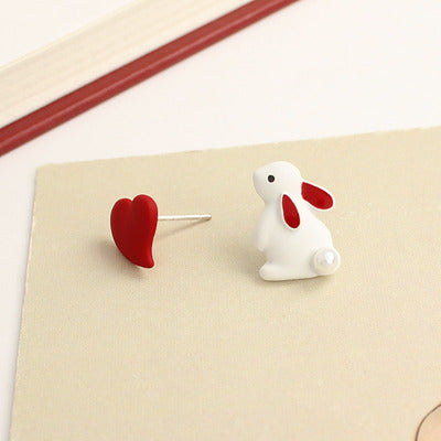 Cute Rabbit and Heart Earrings/Clips PN4187