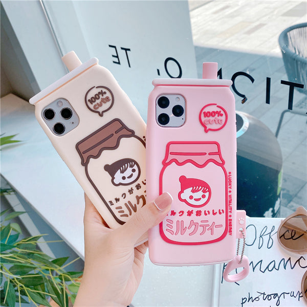 Lovely Milk Phone Case for iphone 7/7plus/8/8P/SE/X/XS/XR/XS Max/11/11pro/11pro max PN3064