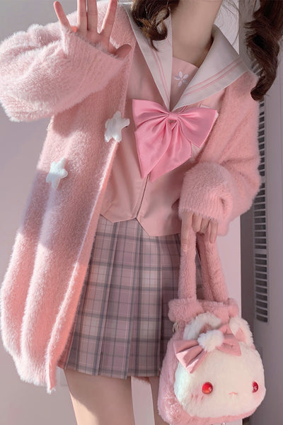 Pink Stars Sweater Coat PN5745