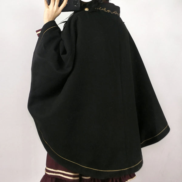 Fashion Black Shawl Cloak PN2429
