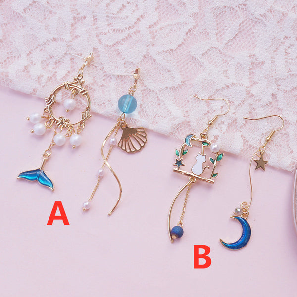 Cute Cat and Fish Earrings/Clips PN2152