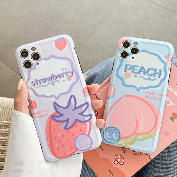 Cute Peach Phone Case for iphone 7/7plus/8/8P/X/XS/XR/XS Max/11/11pro/11pro max PN2816