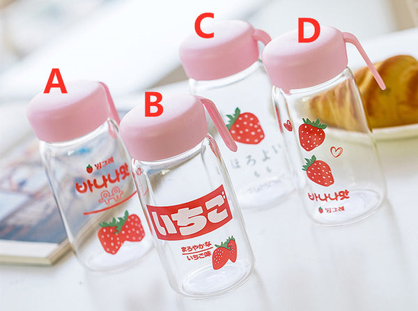 Strawberry Water Glass Bottle PN2220