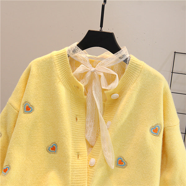 Cute Heart Sweater Coat PN3771