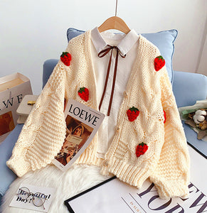 Fashion Strawberry Sweater Coat PN4884