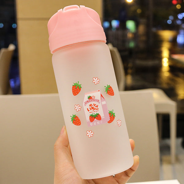 Cute Strawberry Water Glass Bottle PN2601