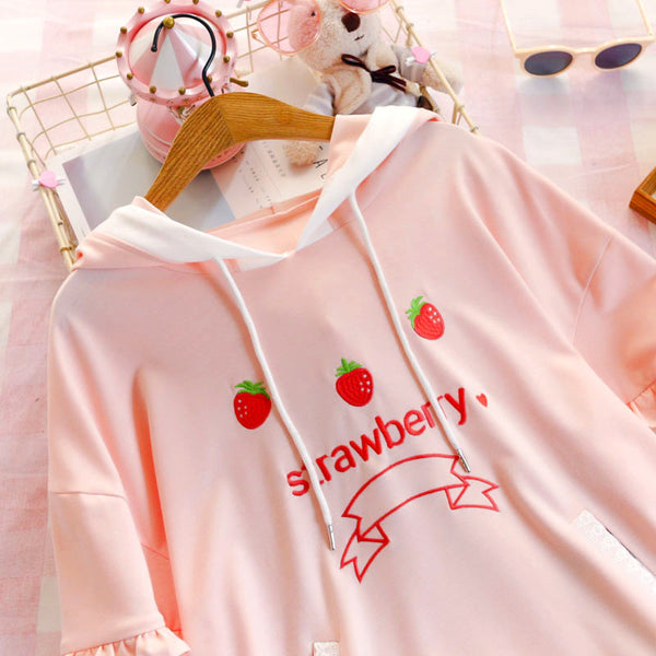 Pink Strawberry Hoodie PN0938