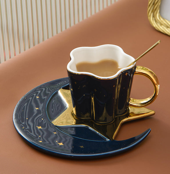 Moon and Stars Ceramic Cup And Dish PN4191