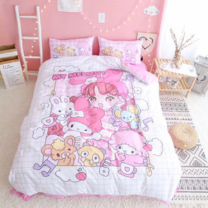 Cute Girl And Melody Bedding Set PN1884