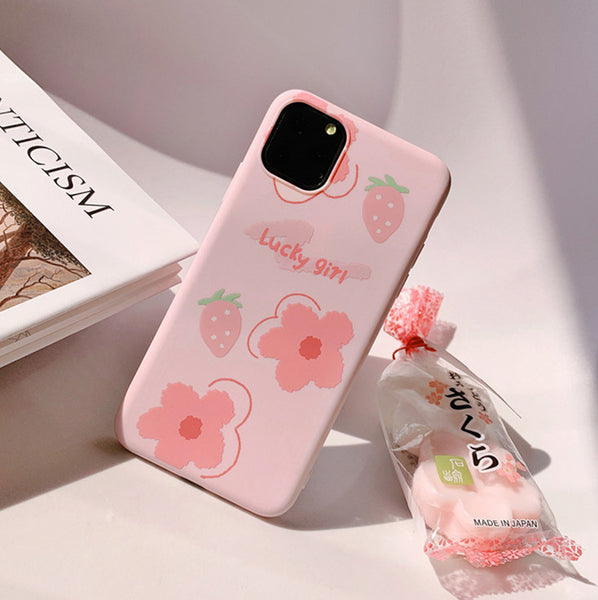 Kawaii Flowers Phone Case for iphone 7/7plus/8/8plus/X/XS/XS Max/11/11pro/11pro Max PN2849