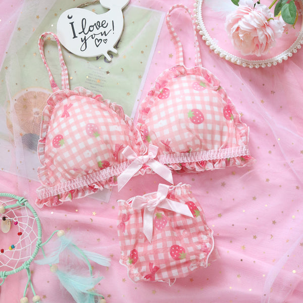 Fashion Strawberry Underwear Suits PN4770