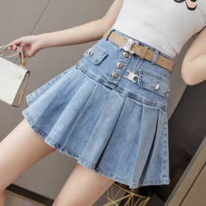 Fashion Jeans Pleated Skirt PN5028