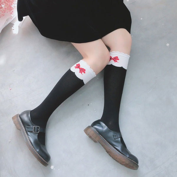 Lolita Bowtie Pattern Socks PN3707
