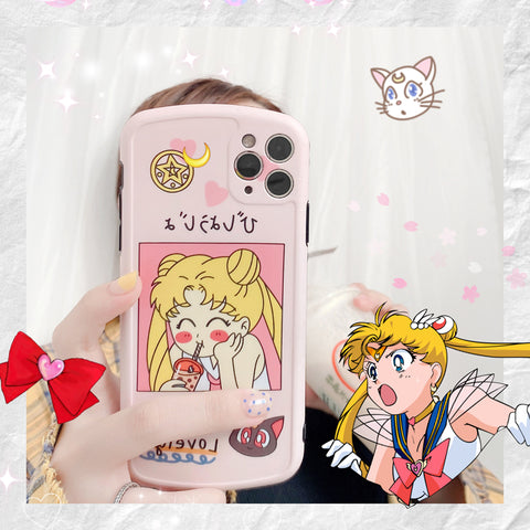 Kawaii Sailormoon Phone Case for iphone 7/7plus/8/8P/X/XS/XR/XS Max/11/11pro/11pro max PN2671