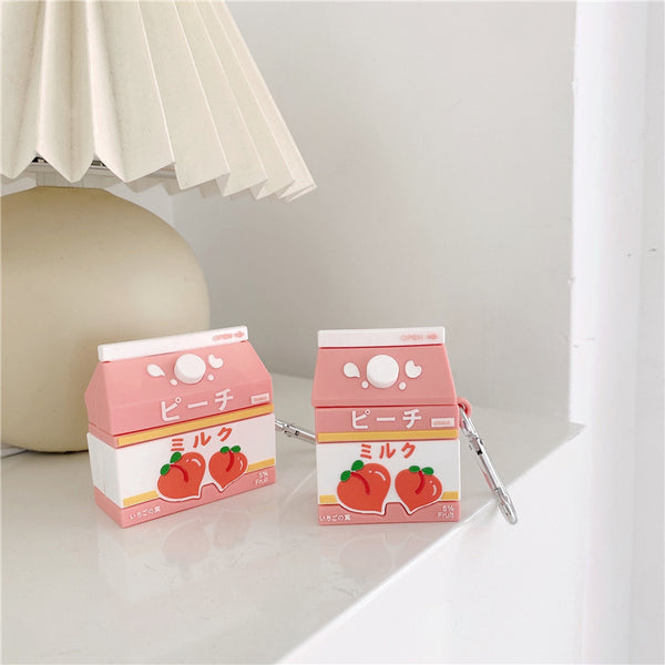 Sweet Peach Milk Bottle Airpods Case For Iphone PN3806