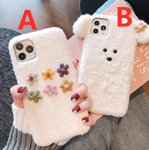 Flowers and Dog Phone Case for iphone 6/6s/6plus/7/7plus/8/8P/X/XS/XR/XS Max/11/11pro/11pro max PN2183