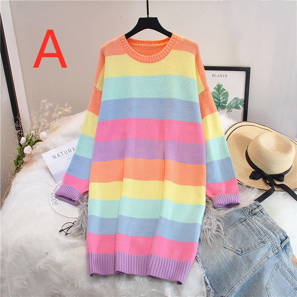 Fashion Rainbow Long Sweater PN1885