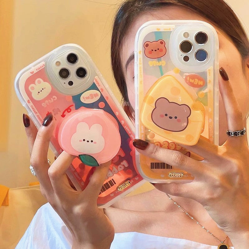 Cute Rabbit And Bear Phone Case for iphone 7plus/8P/X/XS/XR/XS Max/11/11pro max/12/12pro/12pro max/13/13pro/13pro max PN5796
