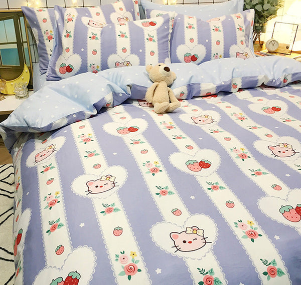Lovely Cat Strawberry Bedding Set PN4061