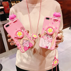 Pink Usagi Phone Case for iphone 6/6s/6plus/7/7plus/8/8P/X/XS/XR/XS Max PN1124