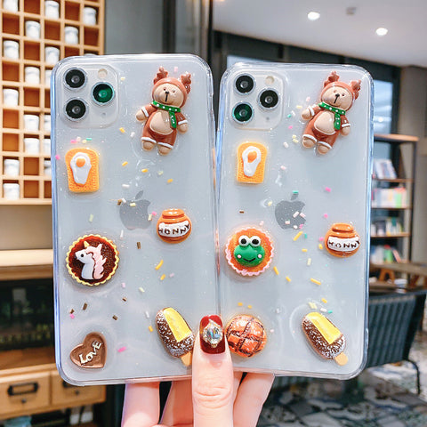 Kawaii Bear Phone Case for iphone 6/6s/6plus/7/7plus/8/8P/X/XS/XR/XS Max/11/11pro/11pro max PN2392