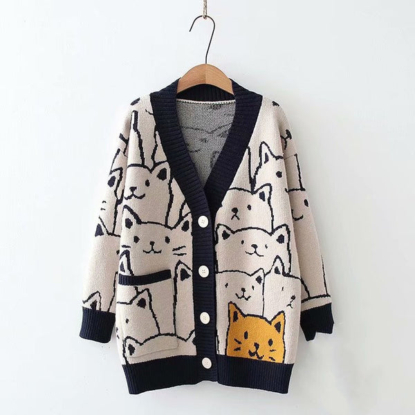 Kawaii Cats Sweater Coat PN4381