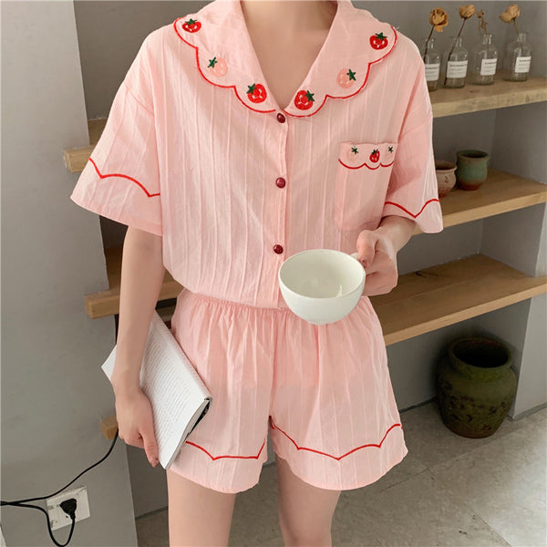Kawaii Stawberry Pajamas Suits PN4973