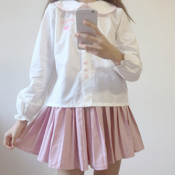 Sweet Girl Long Sleeve Shirt and Skirt PN3045