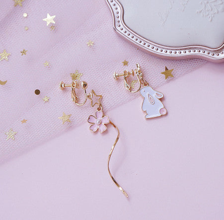 Rabbit Sakura Earrings/Clips PN2942
