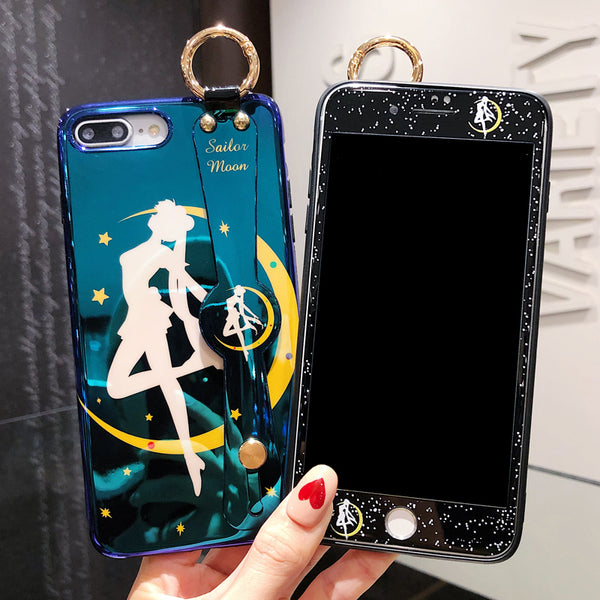 Sailormoon Wrist Strap Bracket Phone Case for iphone 6/6s/6plus/7/7plus/8/8P/X/XS/XR/XS Max PN1793