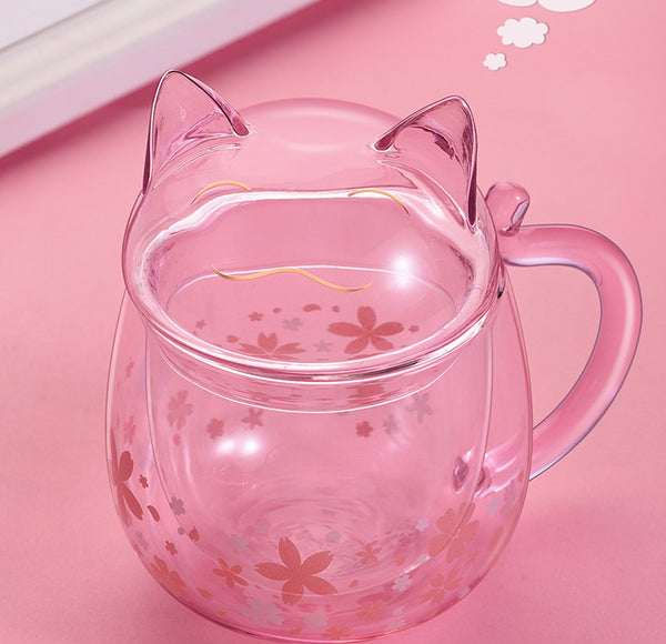 Lovely Cat Glass Water Cup PN4137