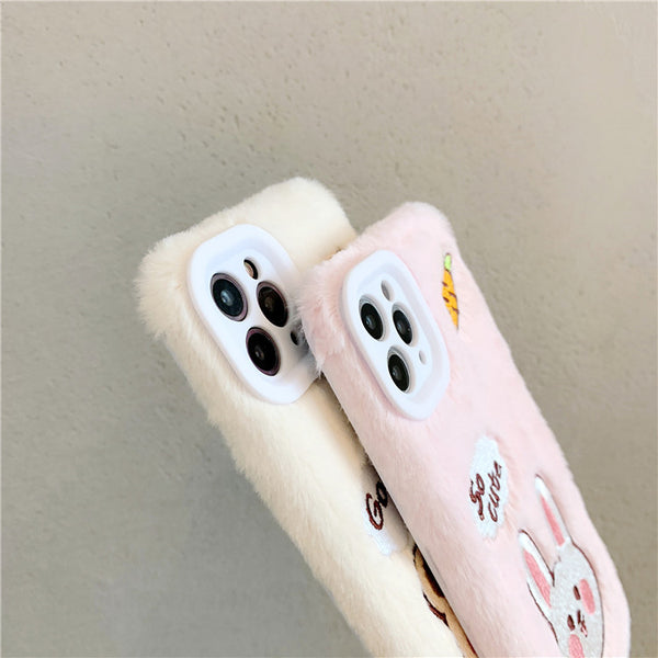 Soft Bear and Rabbit Phone Case for iphone 7/7plus/8/8P/X/XS/XR/XS Max/11/11pro/11pro max/12/12pro/12pro max PN3307