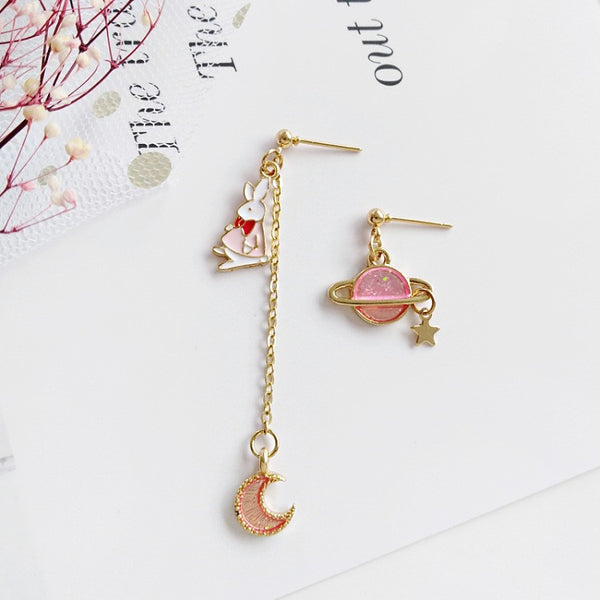 Rabbit And Moon Earrings/Clips PN1531