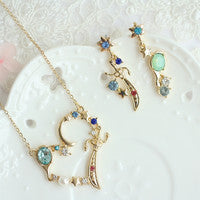 Cute Necklace And Ear Stud PN0416