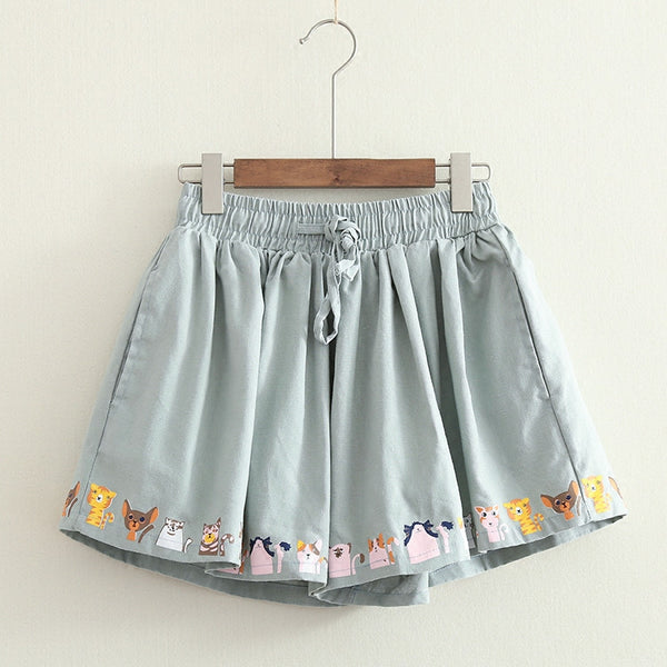 Lovely Cats Pleated Shorts PN1587