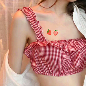 Cute Strawberry And Heart Tattoo Paste PN0565