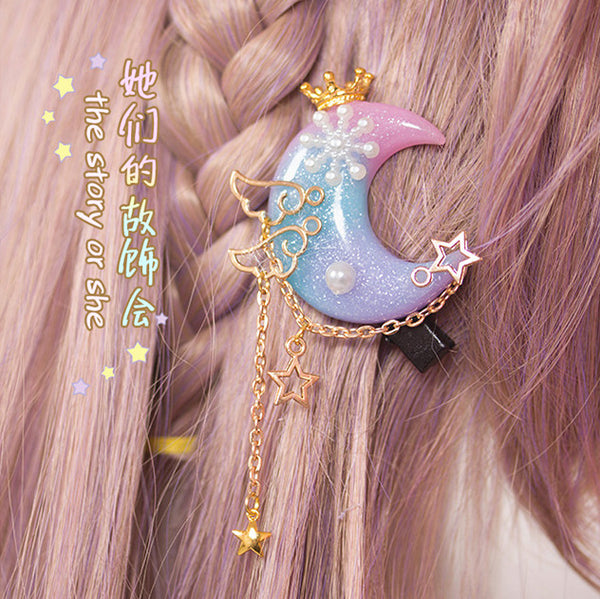 Fashion Moon Crystal Hair Clip PN2045