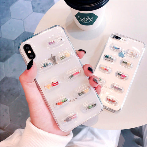 Capsule Phone Case for iphone 6/6s/6plus/7/7plus/8/8P/X/XS/XR/XS Max/11/11pro/11pro max PN2387