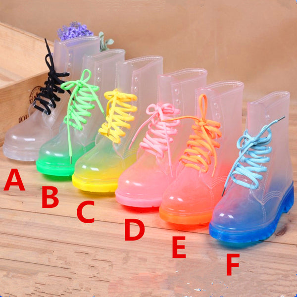 Colorful Strap Rubber Rain Boots PN1085