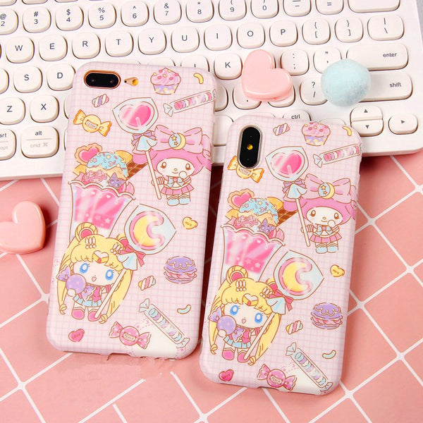 Cute Sailormoon And Melody Phone Case for iphone 6/6s/6plus/7/7plus/8/8P/X/XS/XR/XS Max PN0265