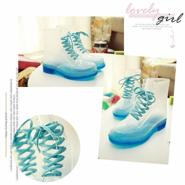 Colorful Strap Rubber Rain Boots PN1861