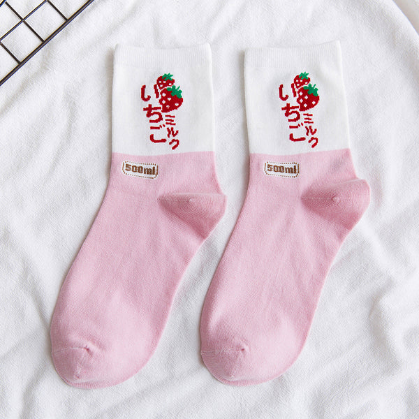 Strawberry And Milk Socks PN0523